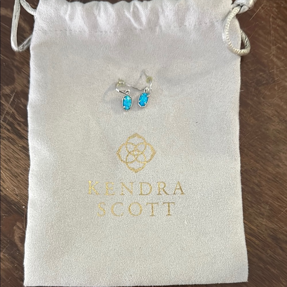Kendra Scott Silver and Blue Earrings